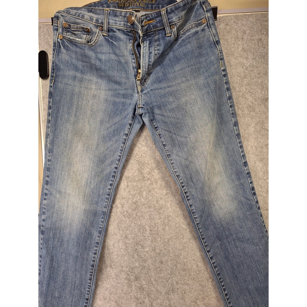 American Eagle Slim Straight Jeans Mens 30x30 Medium Wash 360 Extreme Flex Denim